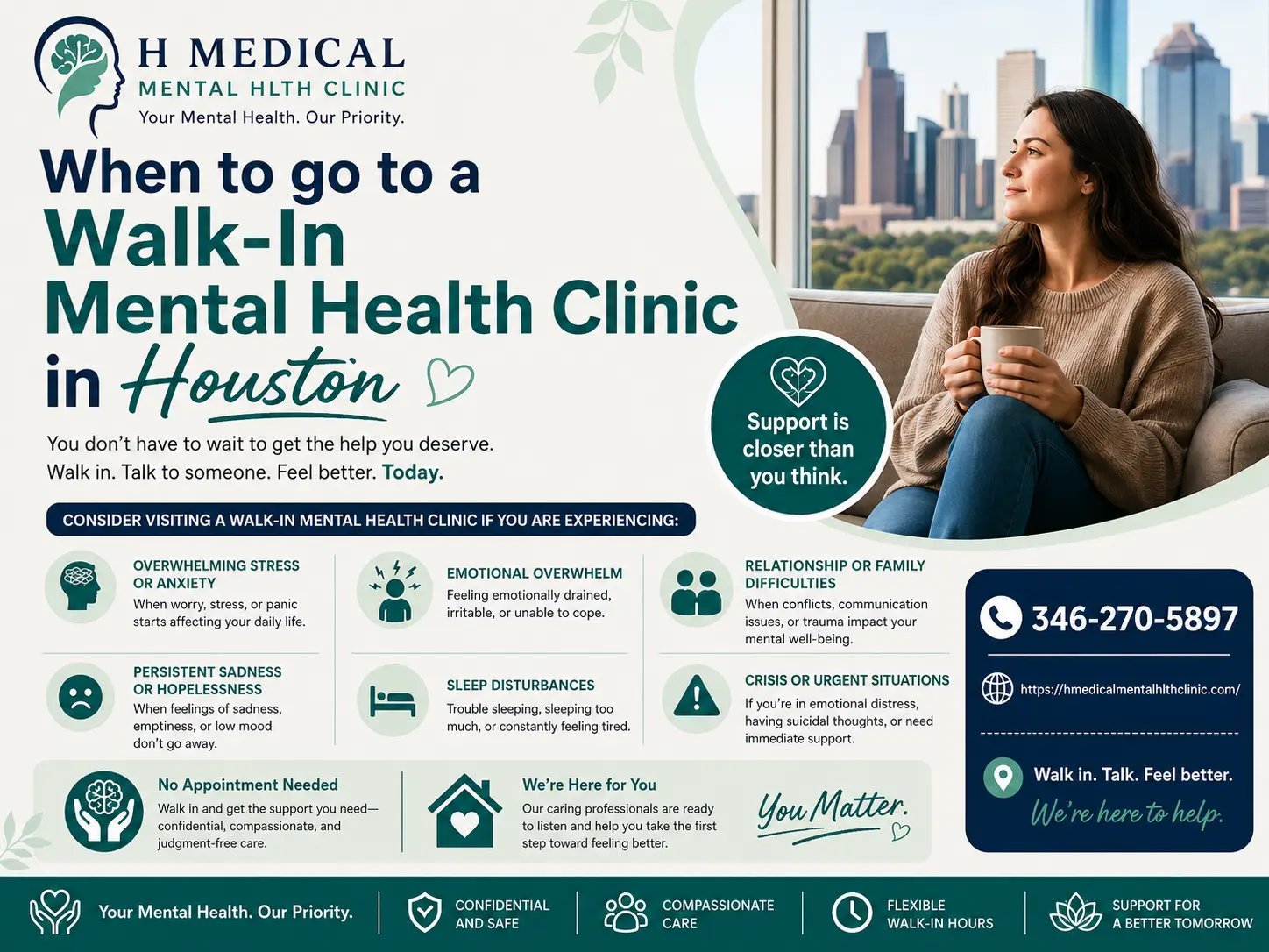 When to go to a Walk-In Mental Health Clinic in Houston When to go to a Walk-In Mental Health Clinic in Houston: